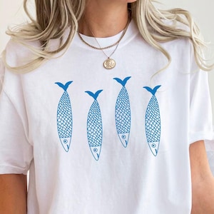 Sardine Shirt Tinned Fish French Shirt Coastal Granddaughter Tomato Girl Summer Downtown Girl Ocean Inspired Style Comfort Color Plus Size