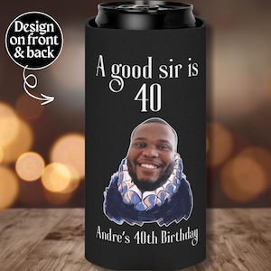 Custom Birthday Can Coolers Vintage Painting Photo Personalized Party Favor Customizable Beer Sleeve 30th 40th 50th Royal Portrait Cooler