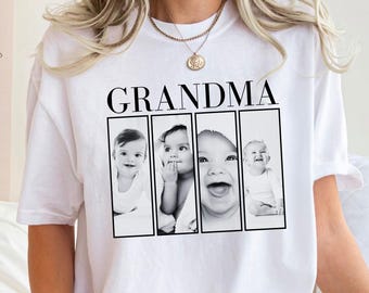 Custom Grandkids Photo Shirt Personalized Gift For Grandma Mimi Comfort Colors Mothers Day Nana Grandma Sweatshirt Personalized Grandkids