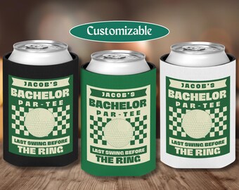 Last Swing Before The Ring Bachelor Can Coolers Golf Personalized Golf Sleeves Custom Golf Bachelor Party Favors Golfing Bach Drink Sleeve