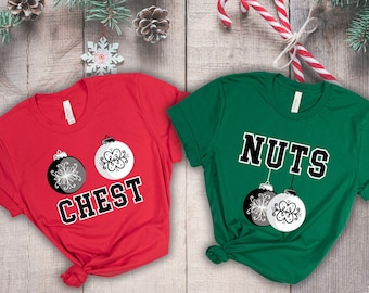 Christmas Chestnuts Shirt - Funny Matching Long Sleeve Tees For Couples & Family (Red, Green, Medium) - View #9
