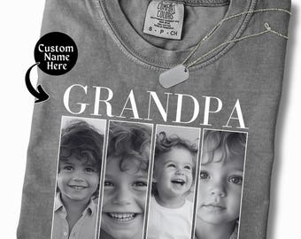 Custom Grandpa Shirt Personalized Gift For Grandpa Grandfather Fathers Day Gift Dada Custom kids Photo Shirt PAPA Sweatshirt PAWPAW Shirt
