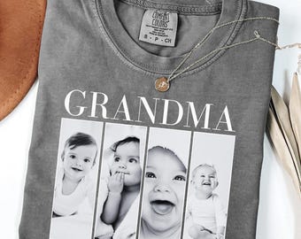 Custom Grandma Shirt Personalized Gift For Grandma Mimi Comfort Colors Mothers Day Gift Nana Custom Grandkids Photo Shirt Grandma Sweatshirt