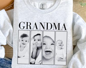 Custom Grandma Sweatshirt Personalized Gift For Grandma Mimi Comfort Colors Mothers Day Gift Nana Custom Grandkids Photo Shirt Grandma Shirt