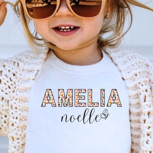 Custom Kids Name With Flowers Shirt Back To School Shirt Toddler Girl First Day of School Tee Floral Kindergarten Shirt With Name Preschool