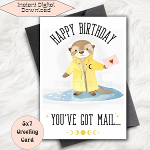 Otter Crescent Fairy Tarjeta de cumpleaños Tarjeta de cumpleaños Booktok de moda Postal Otter Crescent Moon CC Bookish Tarjeta de felicitación SJM Lover Merch SJM Regalo
