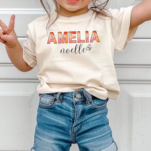 Custom Kids NameShirt Back To School Shirt Toddler Girl First Day of School Tee Aura Kindergarten Shirt With Name Personalized Preschool