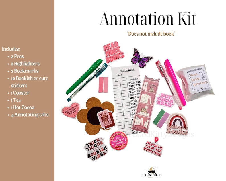 Annotation Kit For Book Lover Book Annotation Kit Annotator Kit Journaling Kit Book Annotating Tabs Annotated Gift Booktok Bookish Gift afbeelding 3
