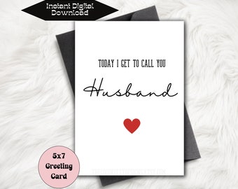 Heute kann ich Sie meinen Ehemann nennen Hochzeitstag Karte, elegantes Hochzeitsandenken, Karte für Bräutigam Geschenk für Ehemann neue Ehemannkarte von der Braut