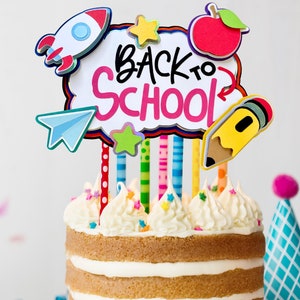 SVG Cut File Back to School Sing SVG - Conception amusante de topper de gâteau de rentrée scolaire