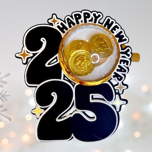 SVG Cut File Happy New Year 2025 Candy Holder - Festive SVG Celebration Treats - 2025 Gifts SVG