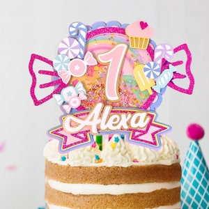Candyland Cake Topper / Candy cake topper Svg / Candyland Party Decor Svg / Lettertype en SVG Alfabet inbegrepen