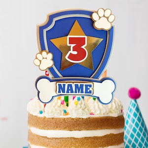 Hond politie taart topper SVG/patrouille taart topper SVG/hond politie verjaardagsfeestje/lettertype & SVG alfabet inbegrepen