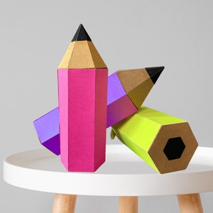Caixa de lembrancinhas de arquivo de corte SVG, tinta colorida 3D e lápis escolar – perfeito para presentes de volta às aulas e escolares