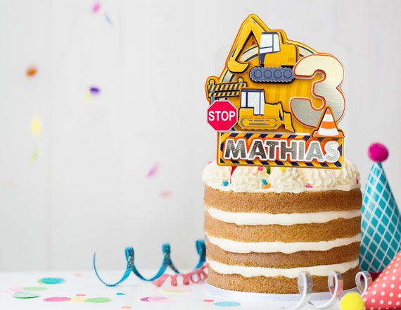 Construction Cake topper Svg / Construction Birthday Party Svg / Trucks Cake Topper / Truck Birthday Party / Font & SVG Alphabet Included