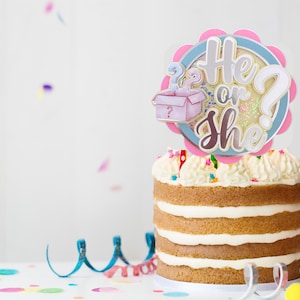SVG Cut File Gender Reveal Cake Topper for Baby Shower - It's a Boy or Girl - Instant Download SVG - Party Decor