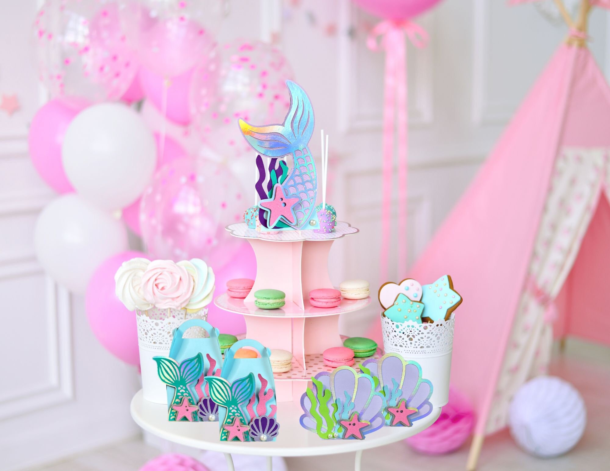 Mermaid Candy Box - Customizable SVG Cut Files for Kids’ Parties and ...