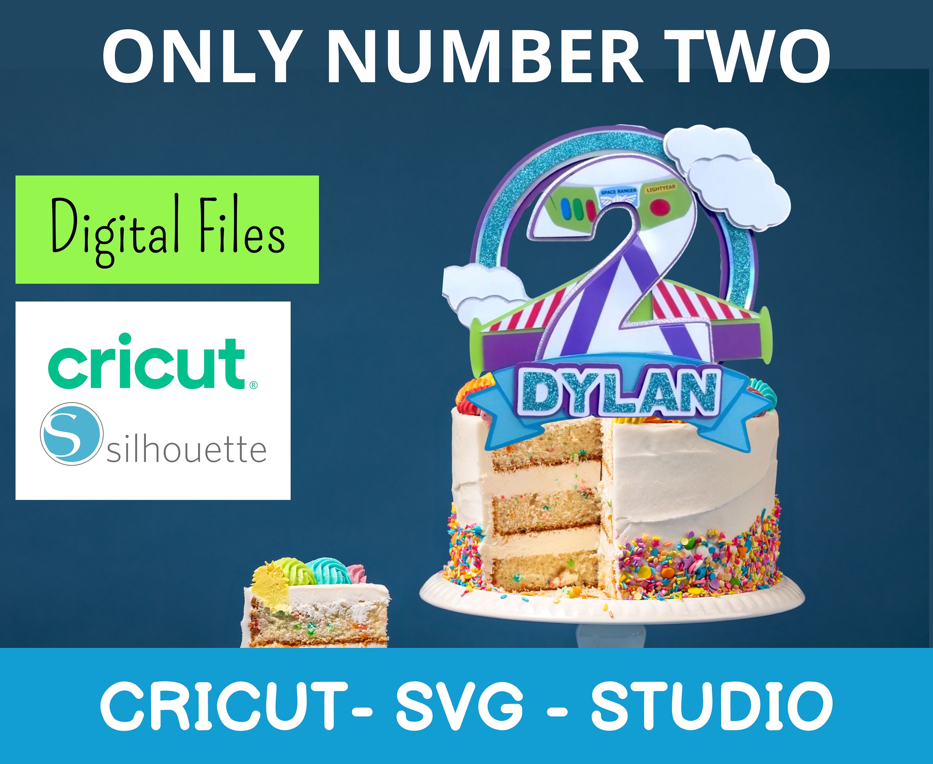 Number TWO Cake Topper Svg / Buzz Lightyear Cake Topper Svg/ Etsy Number TWO Cake Topper Svg / Buzz Lightyear Cake Topper Svg/ Etsy