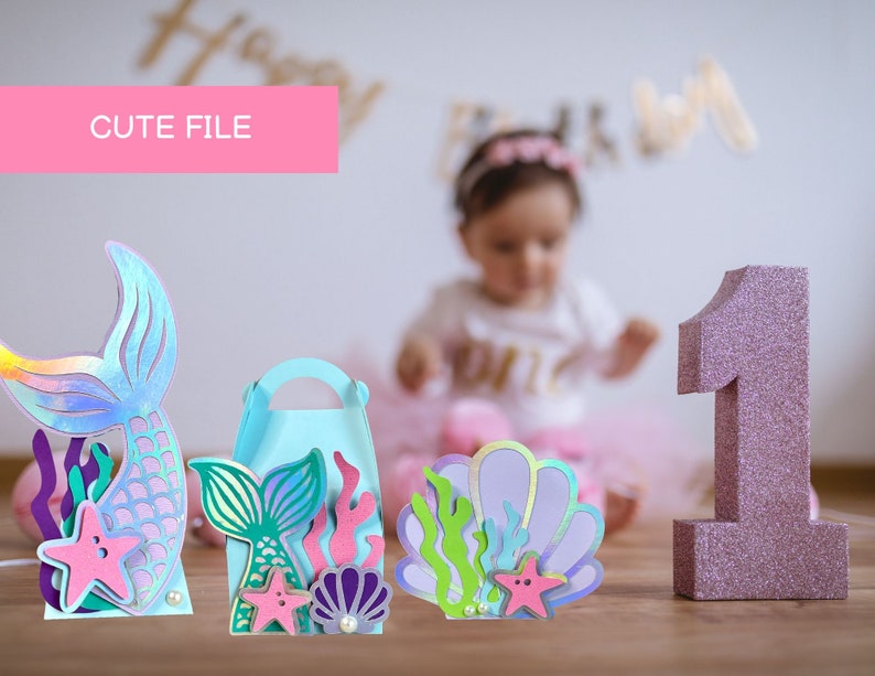 Mermaid Candy Box - Customizable SVG Cut Files for Kids’ Parties and ...