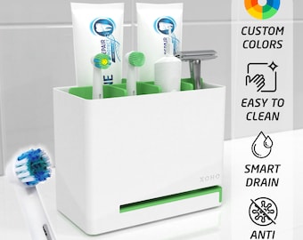 Large toothbrush holder, Oral B and Phillips Sonicare compatible toothbrush stand anti mould