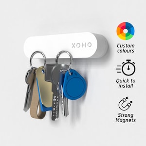Middelgrote magnetische sleutelhouder voor maximaal 3 sleutelsets • sleutelhouder aan de muur • Aangepaste kleuren • Housewarmingcadeau voor nieuwe woning