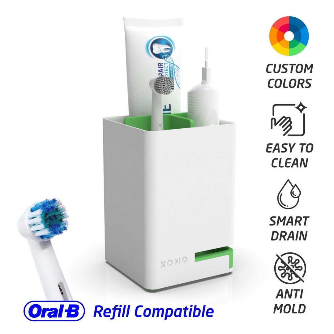 Compact Toothbrush Holder Oral B and Phillips Sonicare Compatible With ...