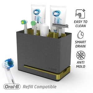 Oral B and Phillips Sonicare compatible anti mold toothbrush holder, large toothbrush storage, toothbrush stand organizer