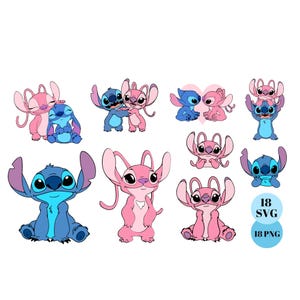 Stitch and Angel SVG Bundle, Stitch Svg, Stitch Love Svg, Stitch Tshirt Mug Cup, Angel, Stitch With Angel Svg Png, Stitch Couple Svg, Png