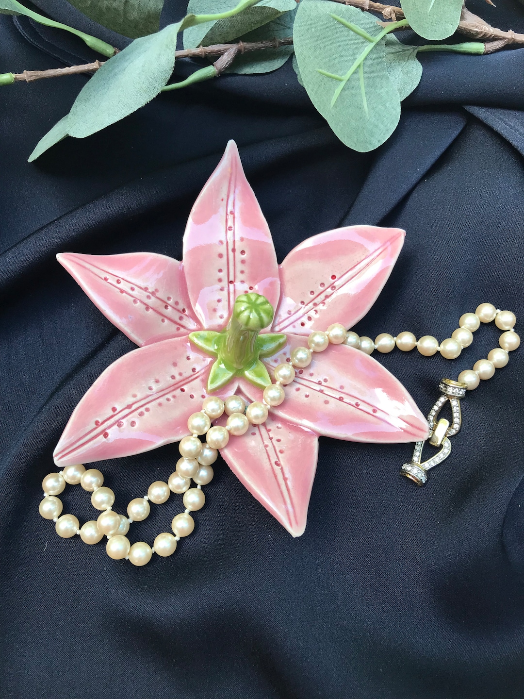 Ring Dish, Lily Ring Holder, Flower Ring Holder, Ceramic Jewelry Dish