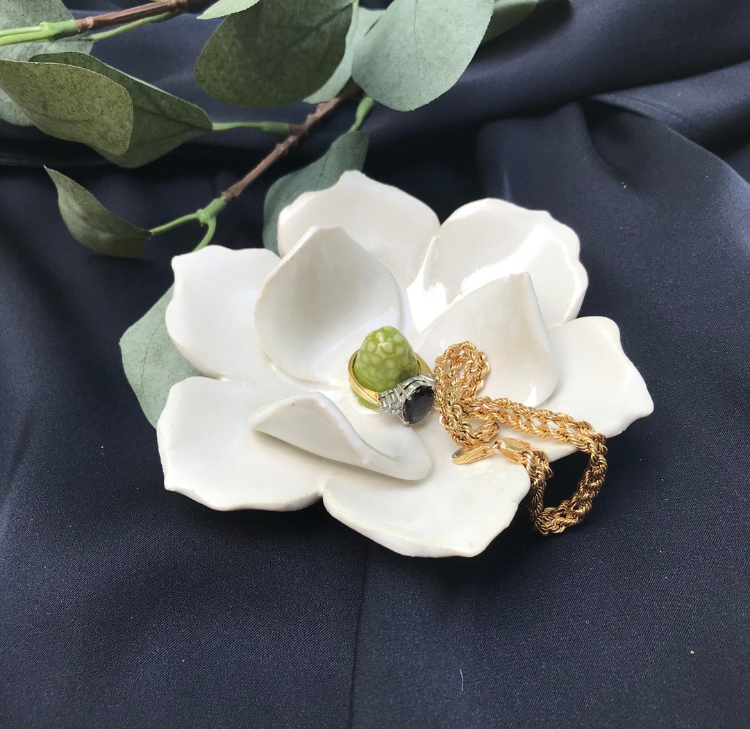 Magnolia Ring Dish, Flower Ring Holder, Jewelry Display, Ring Holder