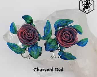 Beautiful Rose Turtle Fidget Earrings, Articulating 3D Printed Jewelry, Hypoallergenic 3D Printed Dangle Earrings, Orb Weaver 3D