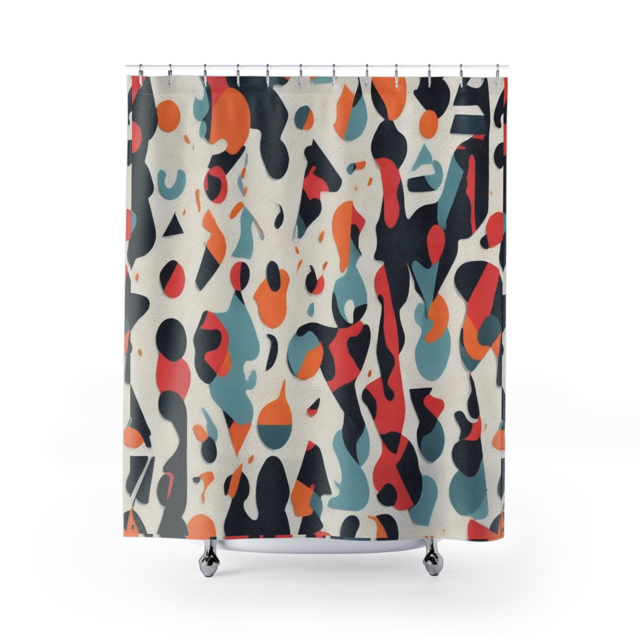 Shower Curtains With Patterns Silhouettes of People Etsy