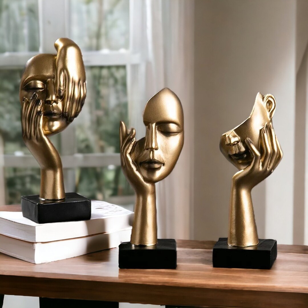 Modern Abstract Desk Sculptures Home Office Decor Figurines Etsy