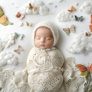 Butterfly Newborn Digital Backdrop: Summer Baby Composite (Digital Download)