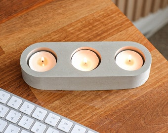Minimalist Candle Holder Tealight Handmade Concrete Candle Holder Decor New Home Gift Set