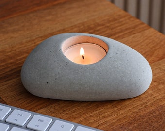 Minimalist Candle Holder Tealight Handmade Concrete Candle Holder Decor New Home Gift Set
