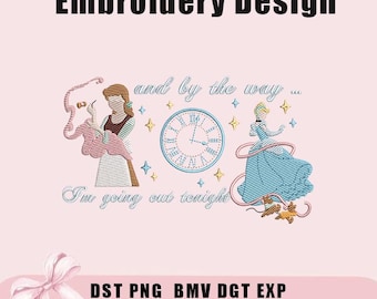 Princess Cartoon Embroidery Design, Magical Land Princess Embroidery Design, Princess Embroidery 3 Size, Embroidery Design