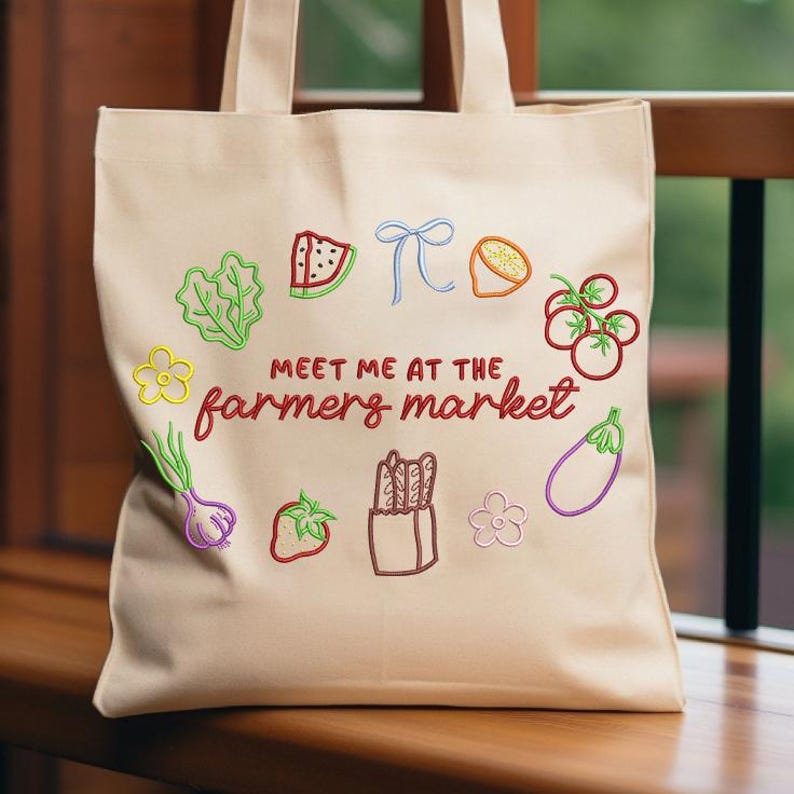 Meet Me at the Farmer's Market Embroidery Design, Farmer's Market ...