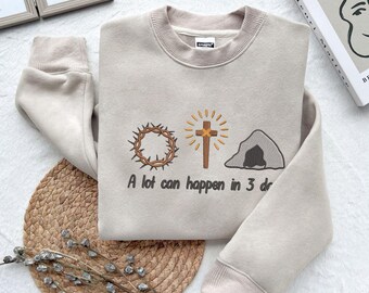 Easter Day Jesus Embroidery Design, Easter Day Embroidery Design, Christian Embroidery, Easter Embroidery, A Lot Can Happen in 3 Days