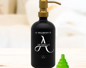 Personalized Glass Bottle Dispenser with Name - Bottles Hand Soap Become More Sparkling and Lively with Custom Names- Ideal Gift for Women