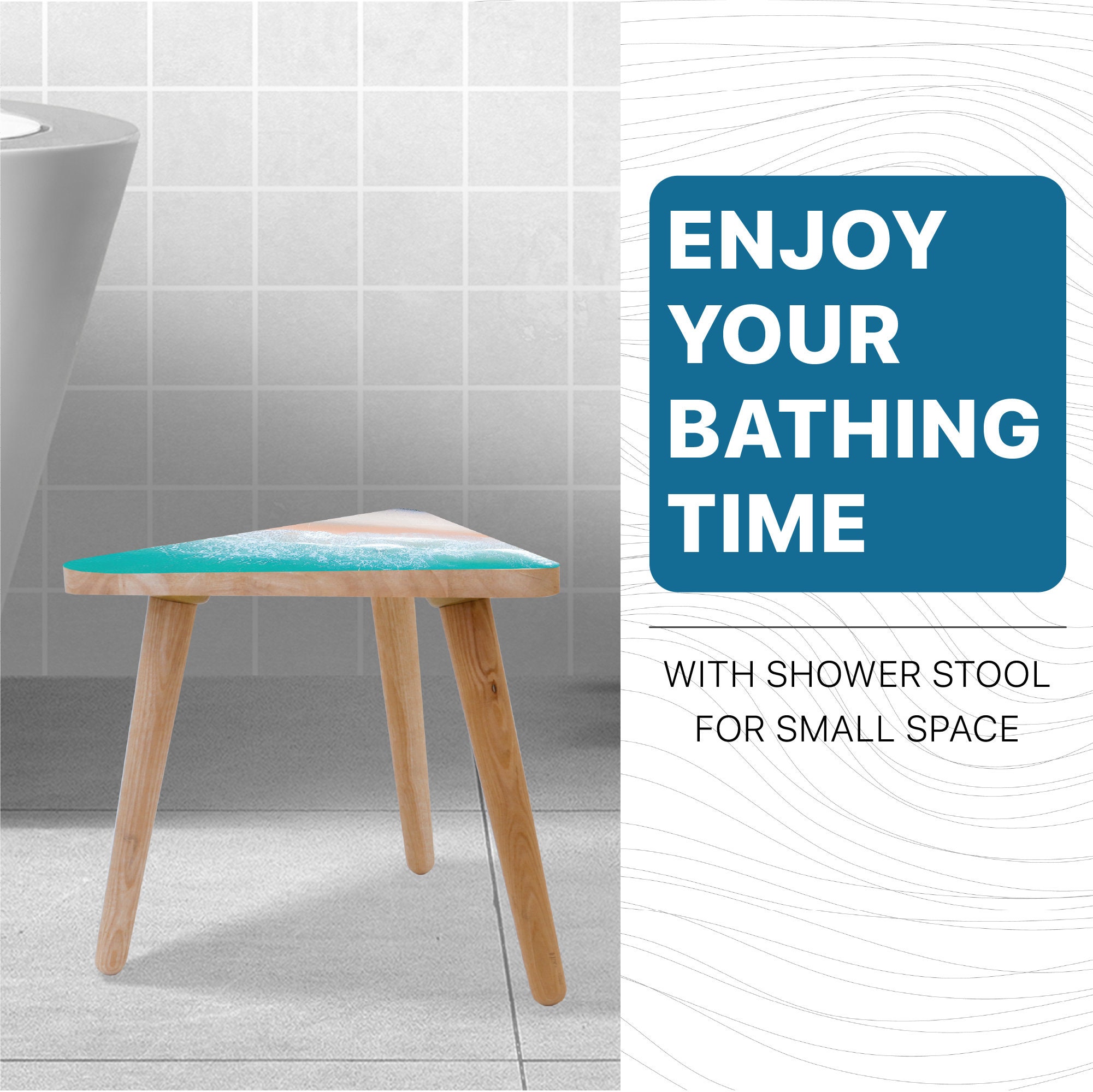 Corner Shower Stool for Shaving Legs 12 In, Small Bathroom Stool for Inside Shower, Bath Seat