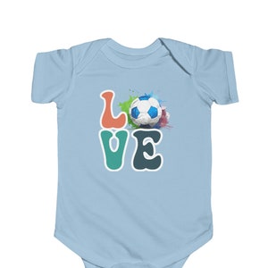 Love Soccer baby onesie, Infant Fine Jersey Bodysuit, infant
