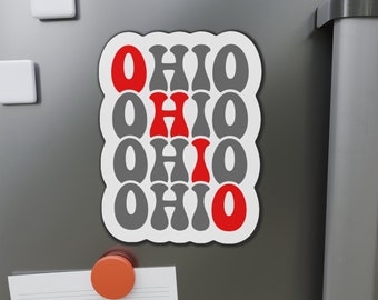 Ohio Sign, O-H-I-O, Magnet, Refrigerator, Die-Cut Magnets, Proud to be from Ohio, Great for football, basketball and all sport fans.