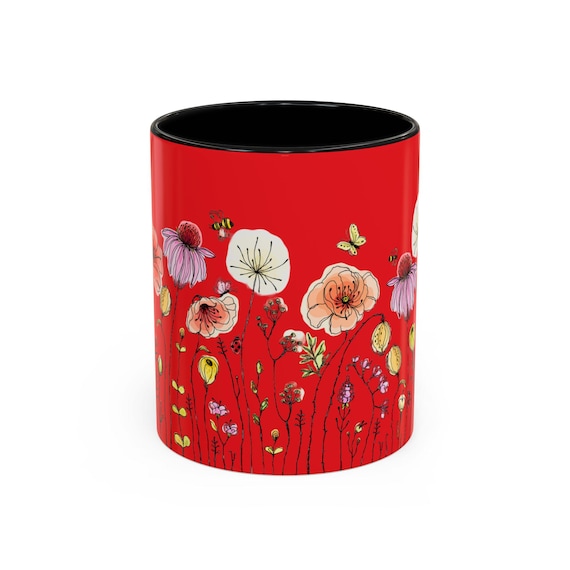 Vibrant Floral Coffee Mug - Perfect Gift for Garden Lovers, Home Decor, Mother's Day, Dainty Drinkware, Nature Inspired, Coffee Lover's Gift