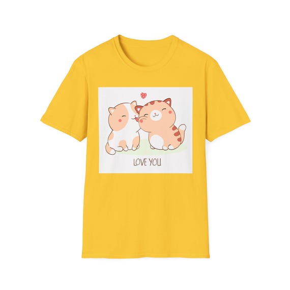 Cute Cat Lovers Unisex Softstyle T-Shirt, Love You Tee, Gift for Pet Owners, Cat Appreciation Day, Cozy Casual Wear