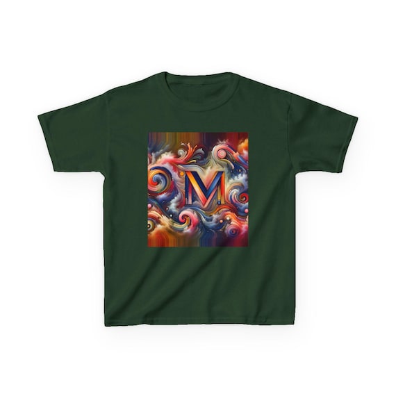 Kids Tshirt Design M, Children's Graphic Tee, Boys Girls Summer Top, Youth Cotton Shirt, Cool Kid Clothing, Toddler Fashion Apparel