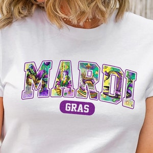 Mardi Gras Shirt, Carnival Tshirt, Crawfish Beads Tee, NOLA Shirt, Louisiana Tee, Fleur De Lis Tee, Fat Tuesday Shirt, Kings Cake Apparel