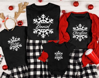 Custom Snowflake Shirt, Christmas Name Shirt, Snowflake Shirt, Christmas Tank Top, Family Xmas Apparel, New Year Party Tee, Xmas Jolly Shirt