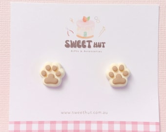 Paw Stud Earrings: Surgical Steel Cat & Dog Jewelry