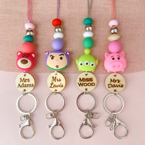Lanière d'enseignant personnalisée inspirée de Toy Story, lanière d'identification de bureau, lanière de clé, cadeau pour enseignant